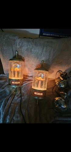 Michelob Street Lamps Wall Sconce Pair vintage rare beer bar sign lights candles