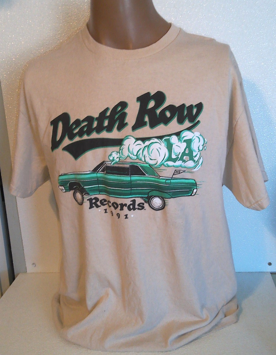FILA T Shirt Death Row Records Ripple Junction 2022 Spencer’s Beige Verde Grafica Auto