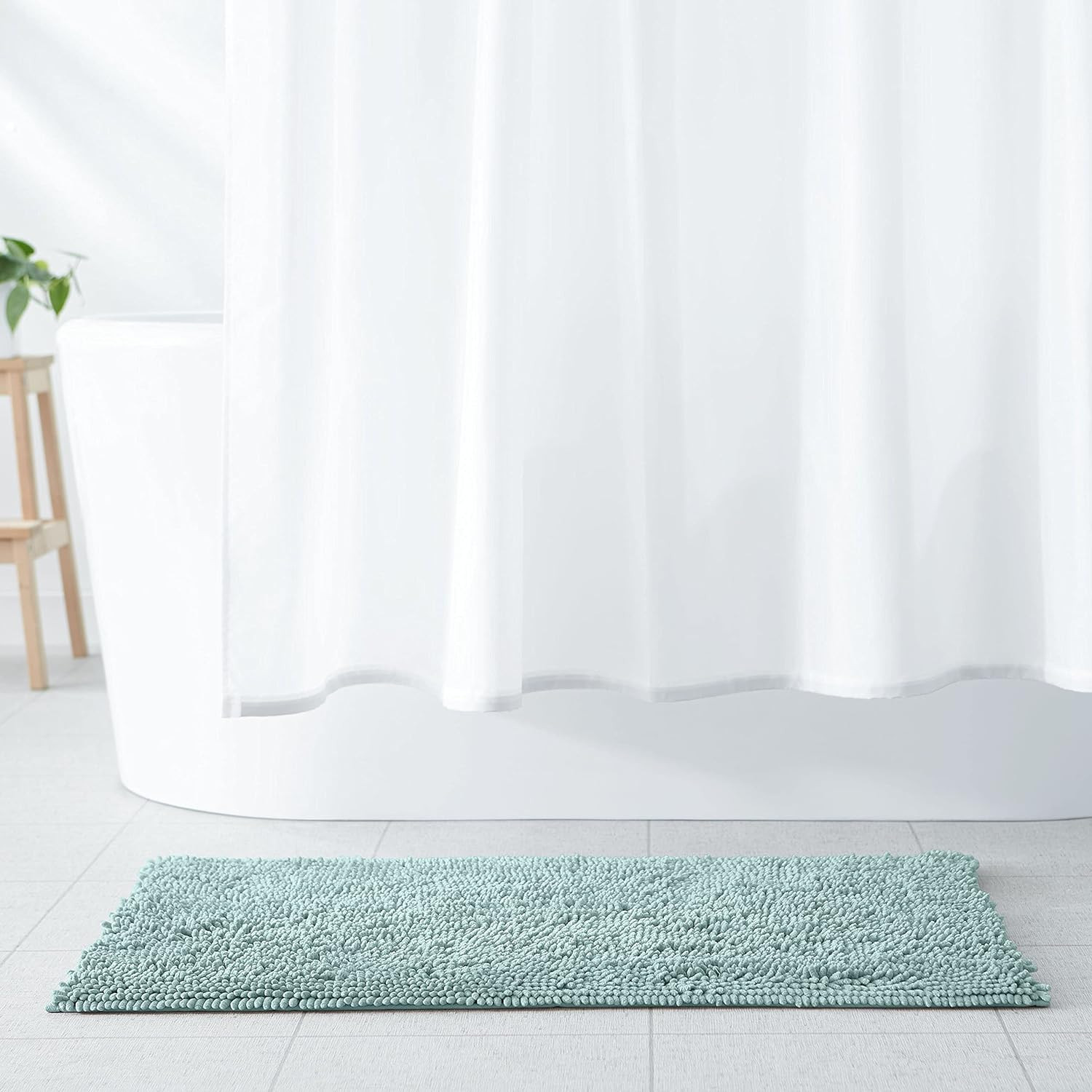 Tappetino Doccia Microfibra Soffice Verde Acqua 53x87 | Comfort Luxury
