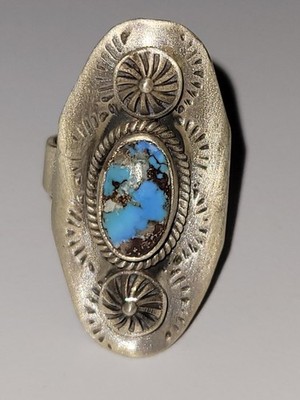 Golden Hills Saddle Ring -  SS 925 - handmade- full silver back - adjustable