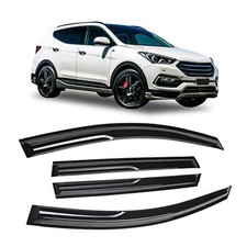 Smoke Tinted Tape-On Window Visors Rain Guards 2019-2023 Hyundai Santa Fe