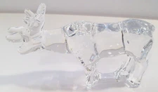 Orrefors Crystal Reindeer Figurine, Marked OF