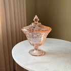 Vinage Federal Sharon Cabbage Rose Lidded Candy Dish Pink Depression Glass