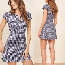 Reformation Vicki Plaid Gingham Mini Dress Fairy Coquette Picnic Cottagecore 10