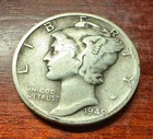 1940 Mercury ***Winged Liberty*** 90% Silver Dime - Very Good Condition