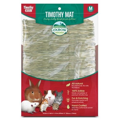 Oxbow Timothy Hay Mat   Edible Habitat Accessory Medium (Pack of 1), Natural 