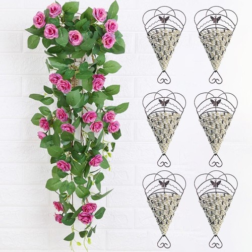 Flower Pot Hanging Wall Basket Metal Hanging Basket Pot Home Garden eBay