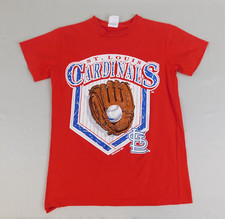Boys Single Stitch Vintage 90s St. Louis Cardinals Cotton T-Shirt - Large 434