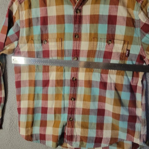 Camisa de franela Woolrich para hombre manga larga a cuadros verde rojo azul grande - Imagen 12 de 13