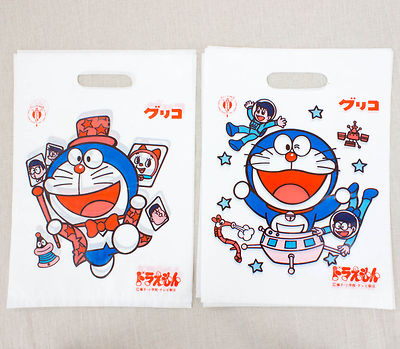 Retro RARE! Doraemon Glico Plastic Bag 10pc Set JAPAN ANIME MANGA 