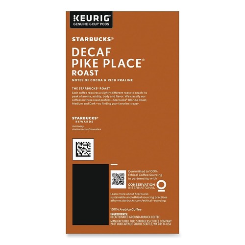 (96 Count) Starbucks Decaf Pike Place K-Cup Coffee Pods, Medium Roast, Keurig - Picture 7 of 7