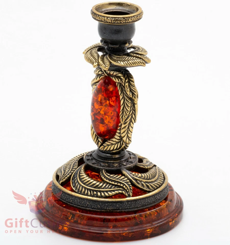 Candelabro de latón ámbar sauce árbol candelabro cena decoración IronWork Foto 2 de 4