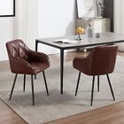 New ListingSet of 2 Dining Chairs Pu Upholstered Chair Kitchen Dining Room Chair
