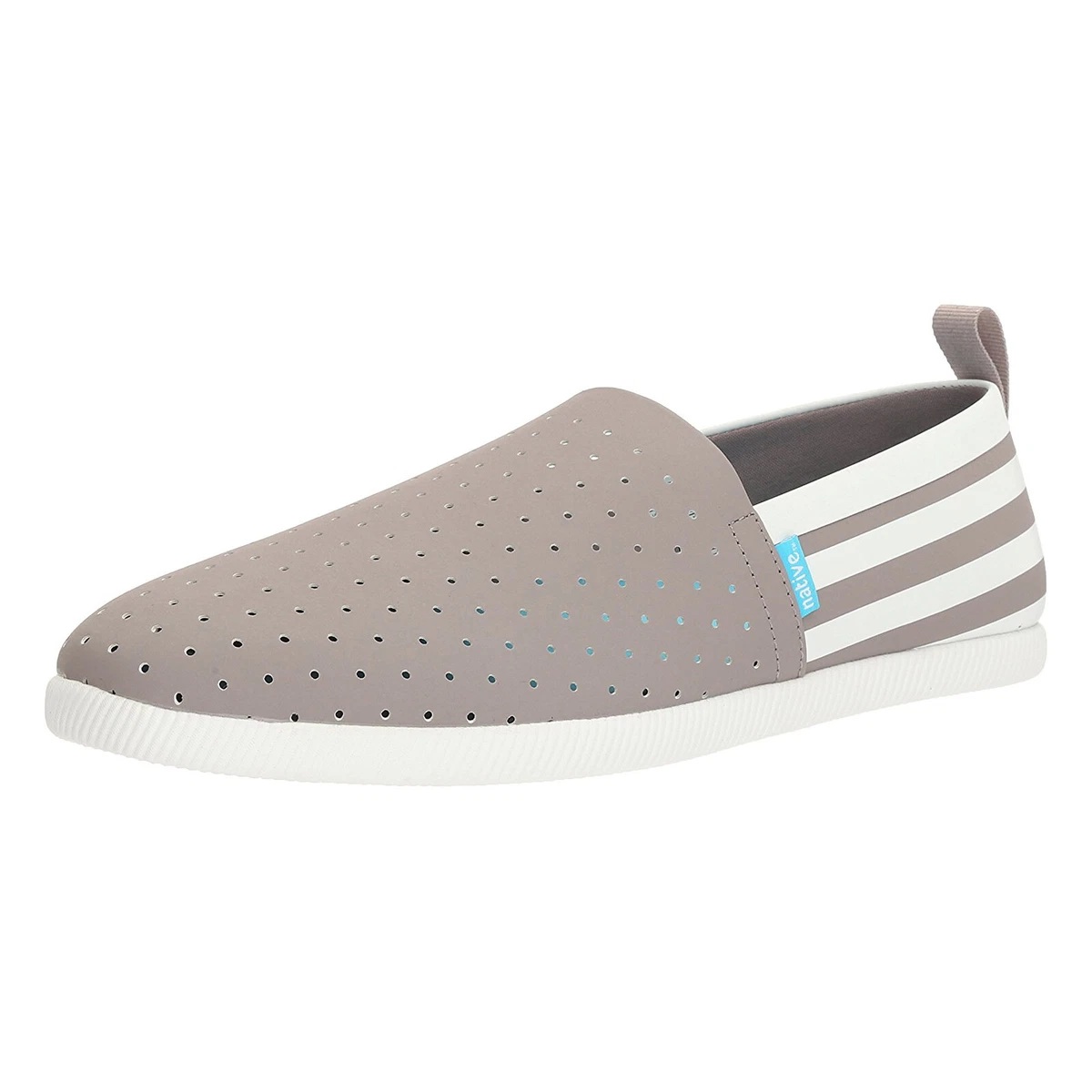 NATIVE Venice Print Shell White Grey Shoes Slip On Outline Bottom Woman