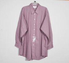 NWT Paul Fredrick Men's Non-Iron 2 Ply Cotton Check Dress Shirt Sz 19x35