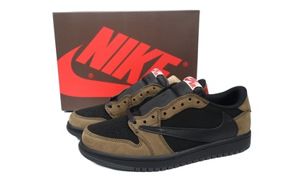 Travis Scott x Air Jordan 1 Retro OG Low-top black and brown hook PRO