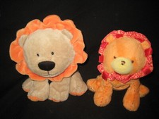 CARTERS JUST ONE YEAR 8" BABY LION AND 7" CARTERS LION RATTLE PLUSH CUTE