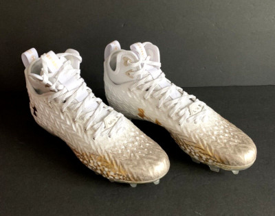 Under Armour Spotlight Clone Womens 3026343-001 White Football Cleats Size 9.5