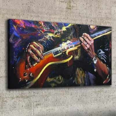 Canvas Print 100x50 Painting Abstract Music Guitar Musician Wall Art Home Decor - Image 1 of 4