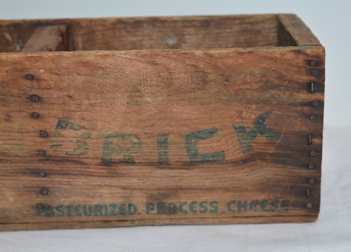 VTG KRAFT PHENIX BRICK CHEESE WOOD CRATE | eBay