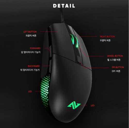 ABKONCORE A660 3325 Gaming Mouse Wired Computer Mouse - Picture 8 of 10