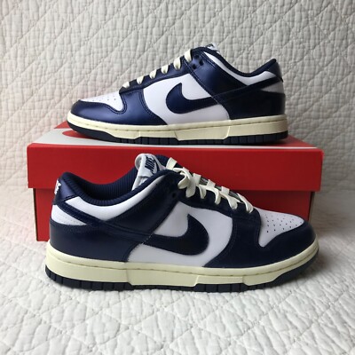 Nike Dunk Low PRM Shoes Women s SZ 6.5 White/Midnight Navy FN7197-100