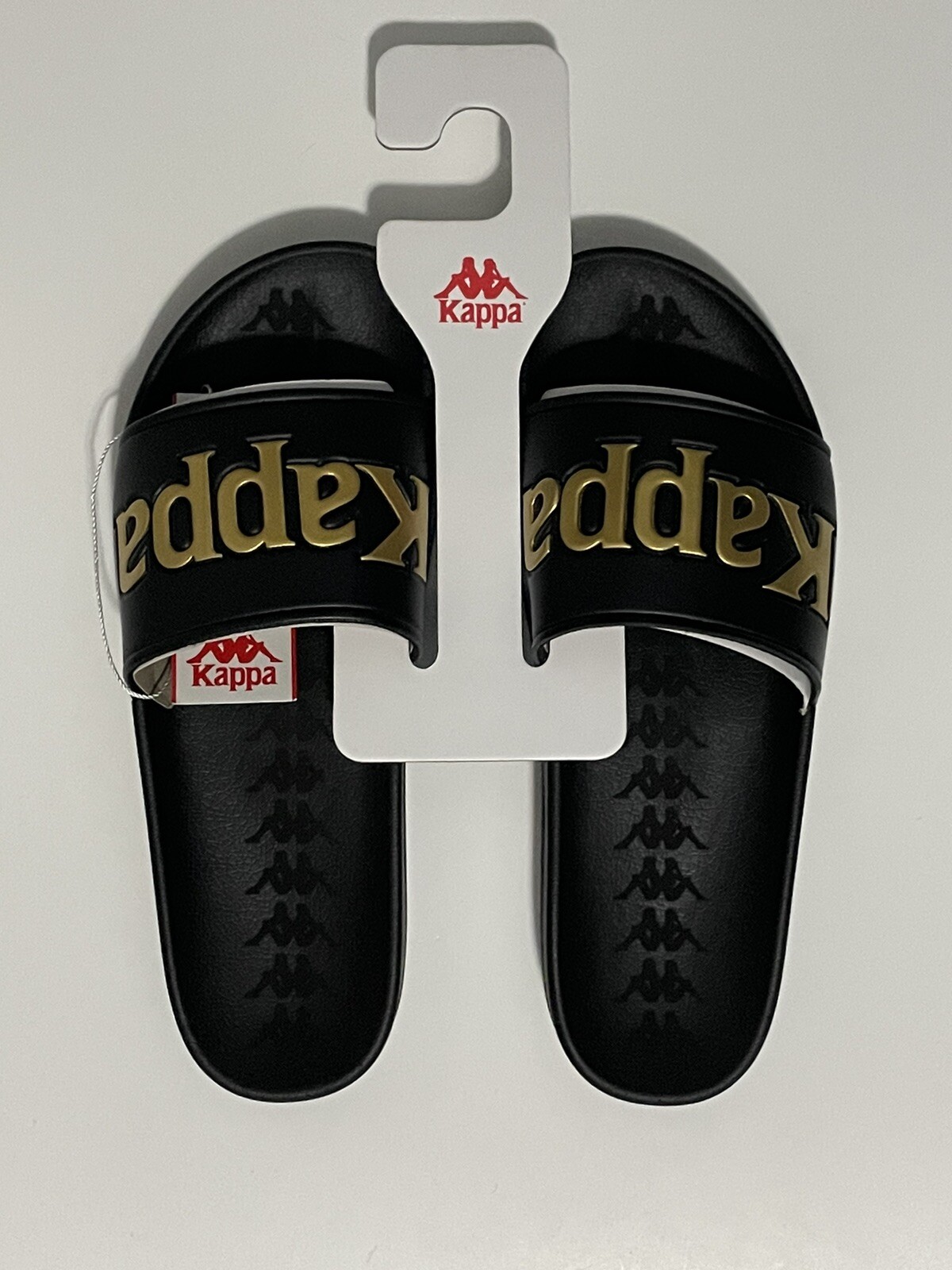 New Kappa 222 Banda Adam 9 Slide 304JPU0-A09 Black-Yellow Gold Men Size 5-9 RARE image 5