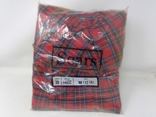 Vintage Sears Red Plaid Flannel Tall Long Gown M 12-14 Style 74896 - NOS