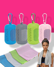 4 Pack Cooling Towels 40"x12" , Soft Microfiber Ice Towels for Gym, Yoga, Sport