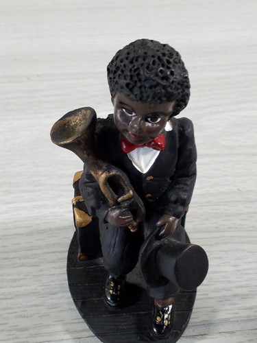 African American Jazz Band Figurine Set Of 8 Black Suits Vintage - Picture 9 of 10