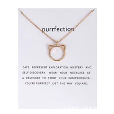 Women's Fashion Jewelry "Purrfection" Gold Pendant Cat Necklace 11
