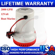 2000GPH New Bilge Boat Marine Water Pump 12V Submersible Plumbing Electric Pumps
