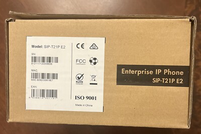 NEW Yealink SIP-T21P E2 - 2 Line Graphic Display IP Desk phone black Complete