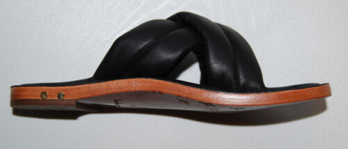 NIB beek Women's Black Leather Dovetail Crossover Slide Sandal sz 5 - Picture 4 of 12
