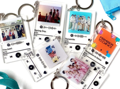 BTS Song Keychain, Custom bts Key chain, BTS Cassette Keychain, KPOP Keychains