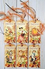 6 Vintage Style Harvest Handmade Gift Tags Scrapbooks Junk Journals Crafts