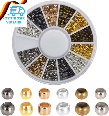 720 Stück Quetschperlen Set, 2 Mm 2.5 Mm Mixed Tube Crimp Perlen, Gemischte Rond
