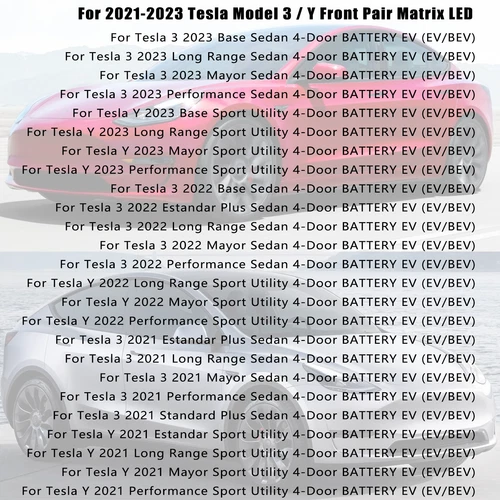 Pair For Tesla Model 3 Y 2021 2022 2023 Headlight LED 151495300C 151495200C L&R - Picture 16 of 20