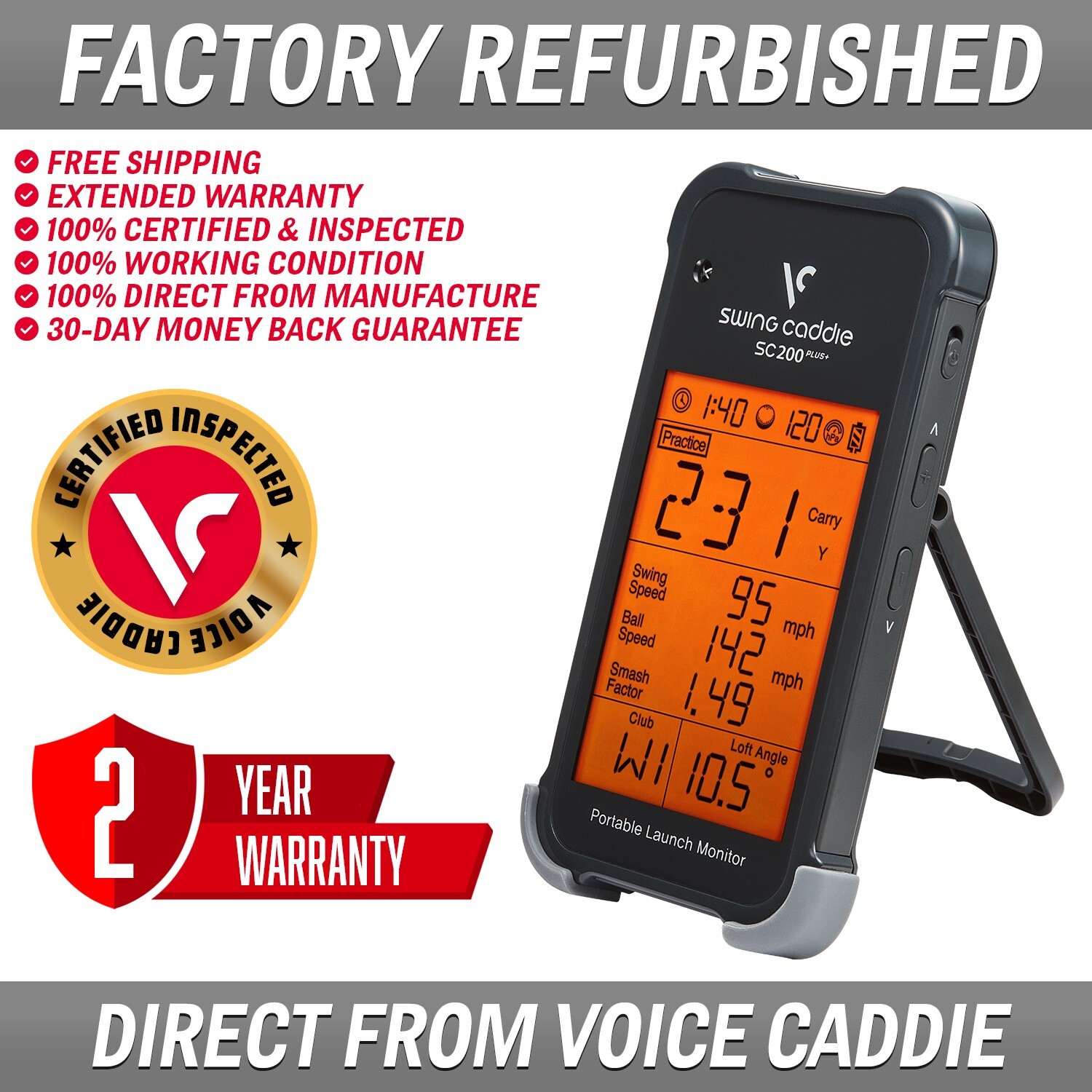Voice Caddie SC200 Plus Golf Launch Monitor Swing Caddie - UVG