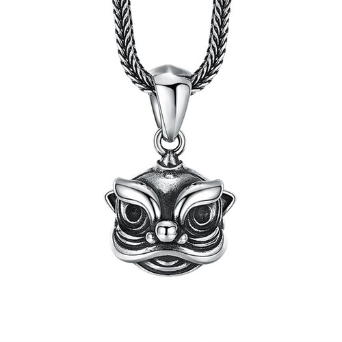Colgante S925 Plata Esterlina Mujer Hombre Lucky Bless Cabeza de León - Imagen 5 de 5