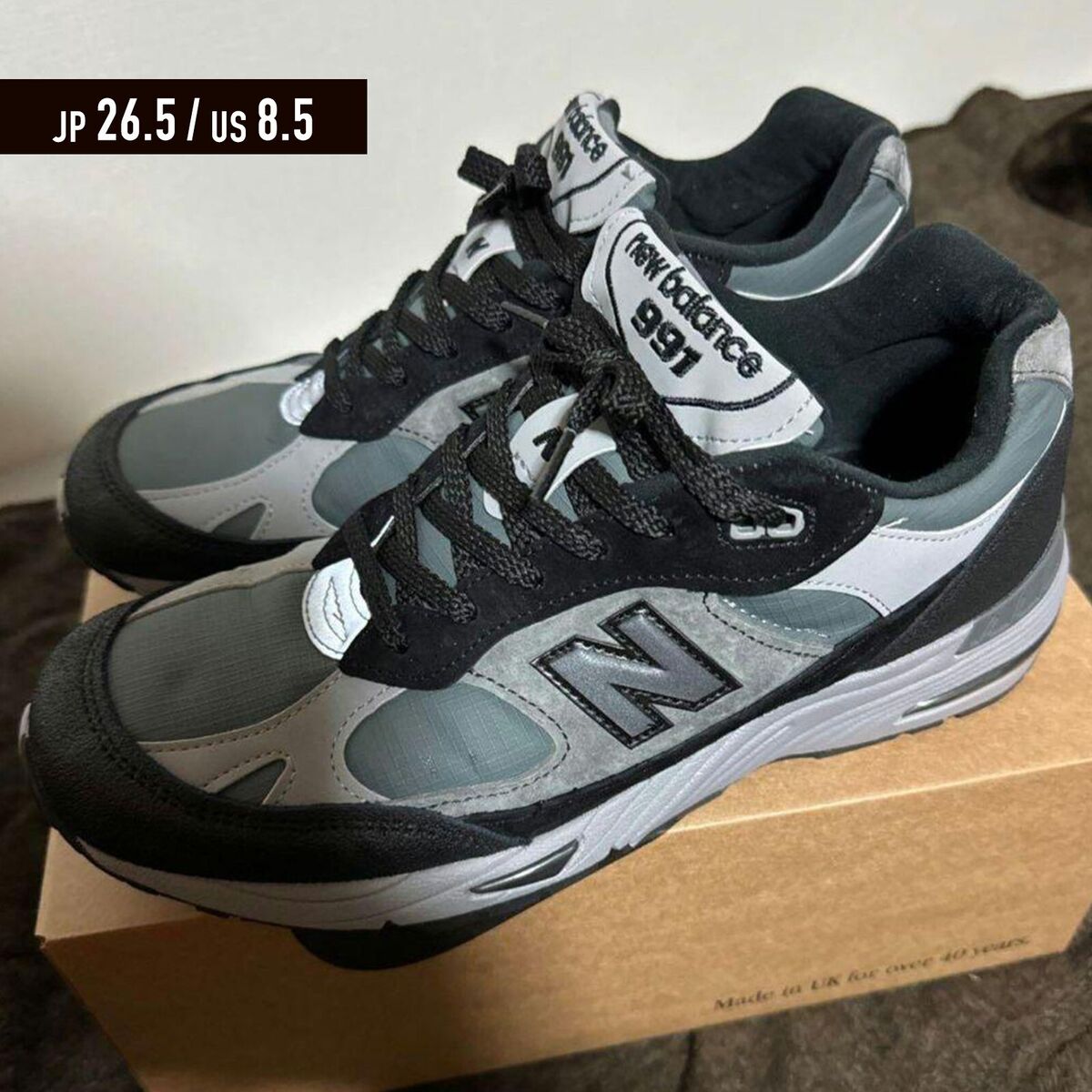 NEW BALANCE Made in UK 991 WTR M991WTR BLACK JP26.5 US8.5 NEW BALANCE Made in UK 991 WTR M991WTR BLACK JP26.5 US8.5