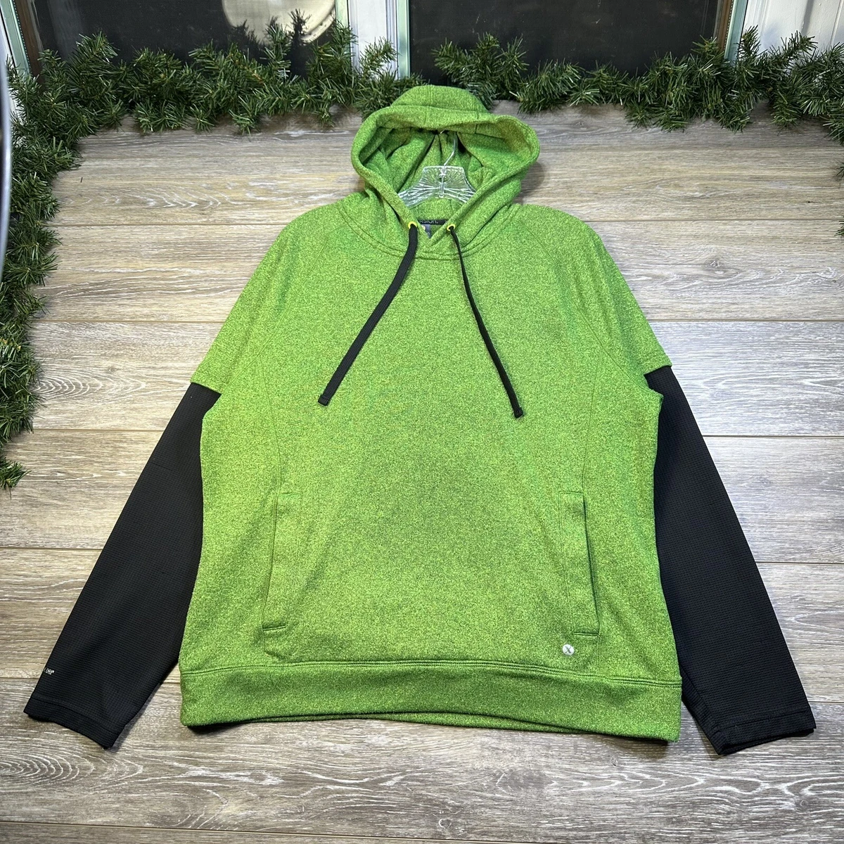 Xersion Sweatshirt Size Large Men s Green Hoodie Pullover Pockets
