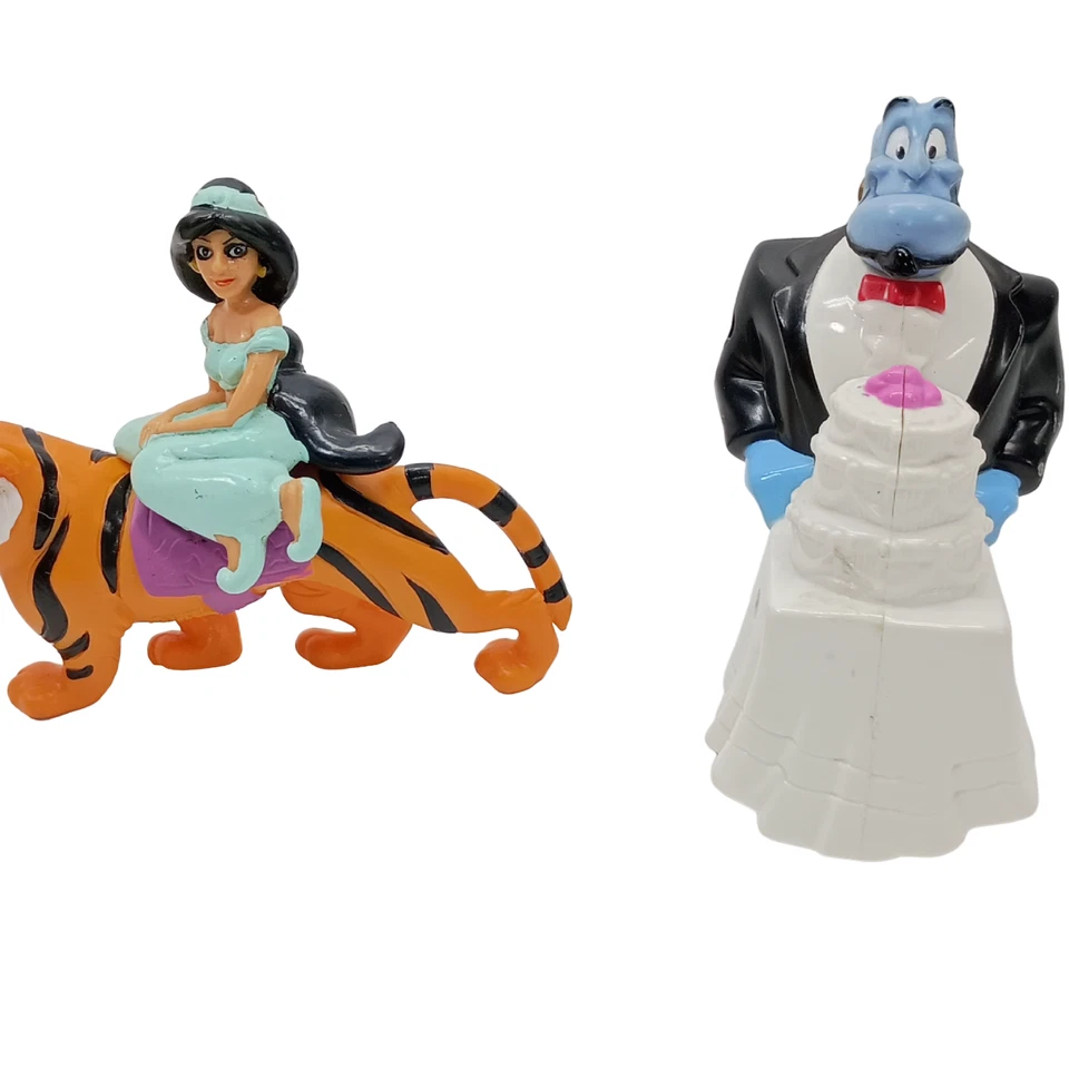 Lote de figuras de juguete Mattel Disney Aladdin 1992 personajes Jasmine Genie Rajah Foto 4 de 4