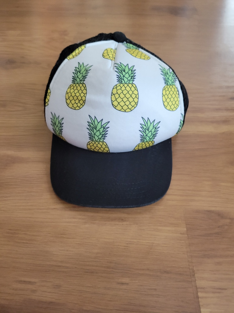 Kahakai Kids Collection Pineapple Trucker Hat Black Mesh Snapback Small Toddler