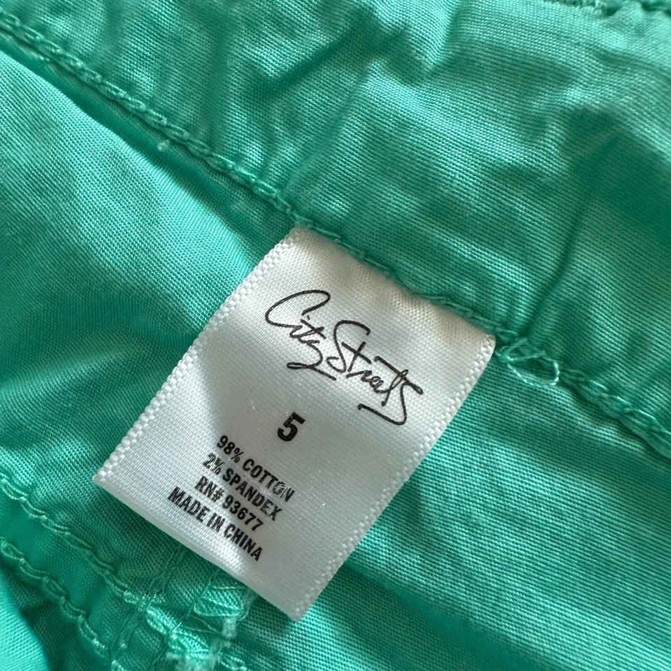 Pantalones cortos informales City Streets para mujer de vacaciones - talla 5 azul verdoso verano Foto 2 de 4