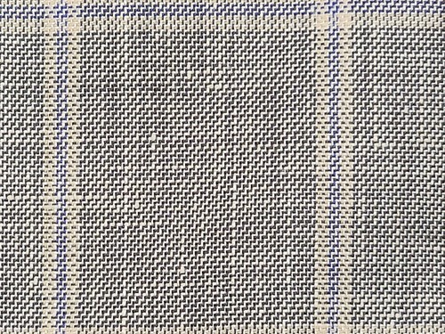 Italian Wool, Silk, & Linen Windowpane Fabric – Taupe Grey, Purple, Beige | 2.72 - Picture 3 of 3