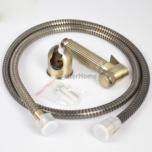 Antique Bronze Bathroom Toilet Bidet Shattaf Hand Shower Wall Bracket Hose Set - Picture 3 of 3