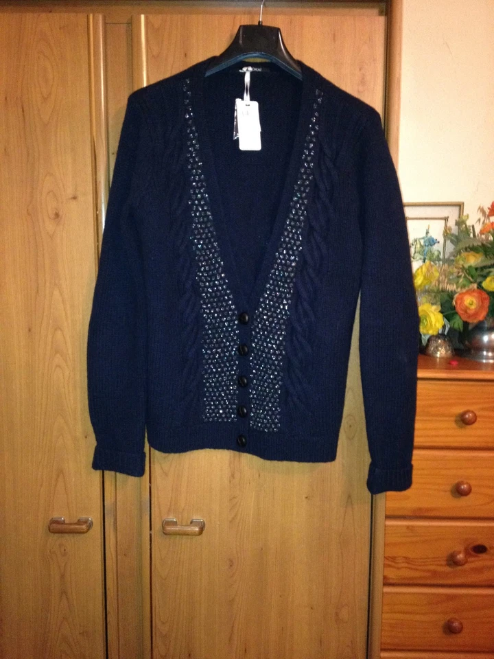 KOOKAI :Gilet boutonné , marine , tout neuf +étiq en T: 1 ( 38 ). - Photo 1/1
