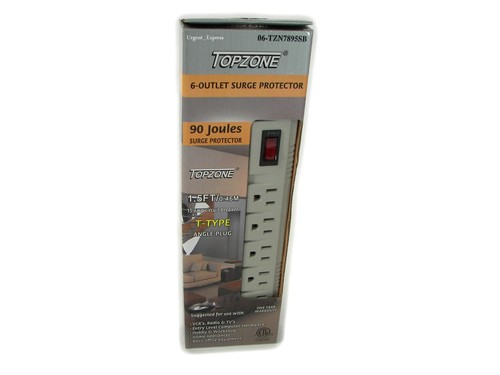 Tira protectora contra sobretensiones enchufe eléctrico de 6 salidas 1,5 pies - Imagen 3 de 3