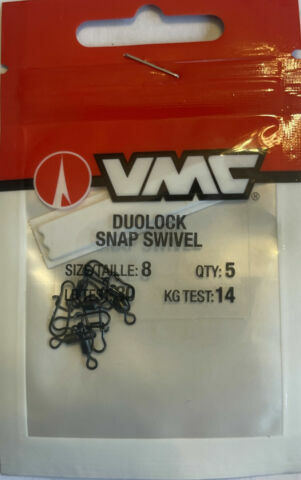 VMC Duolock Snap Swivel (5 pack) #DLSS#10 8 6. 20-30 Lb Test. Black Nickel - Picture 5 of 6